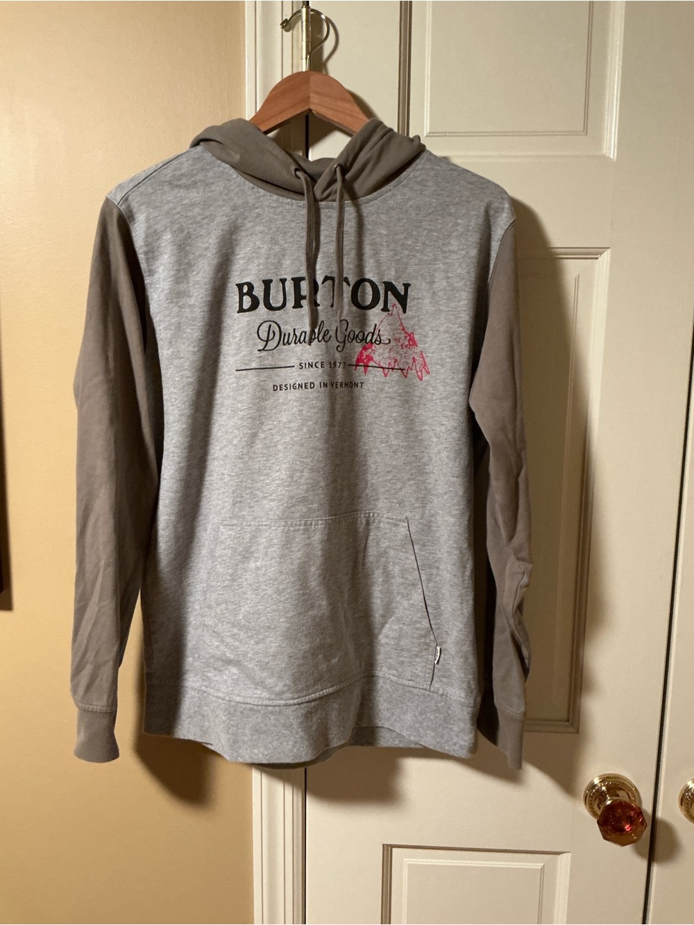 Burton Two-Tone Gray & Taupe Hooded Sweatshirt